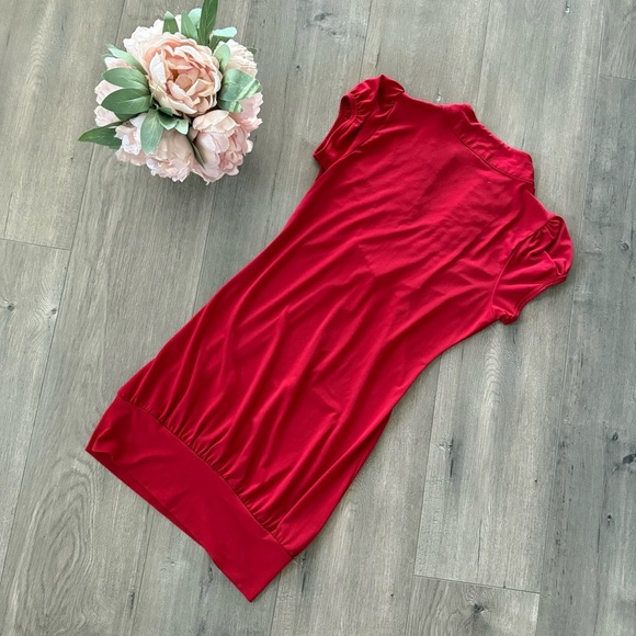 Y2K Hearts 2 Soul Red Ruffle Short Sleeve Tunic Blouse - Picture 4 of 5